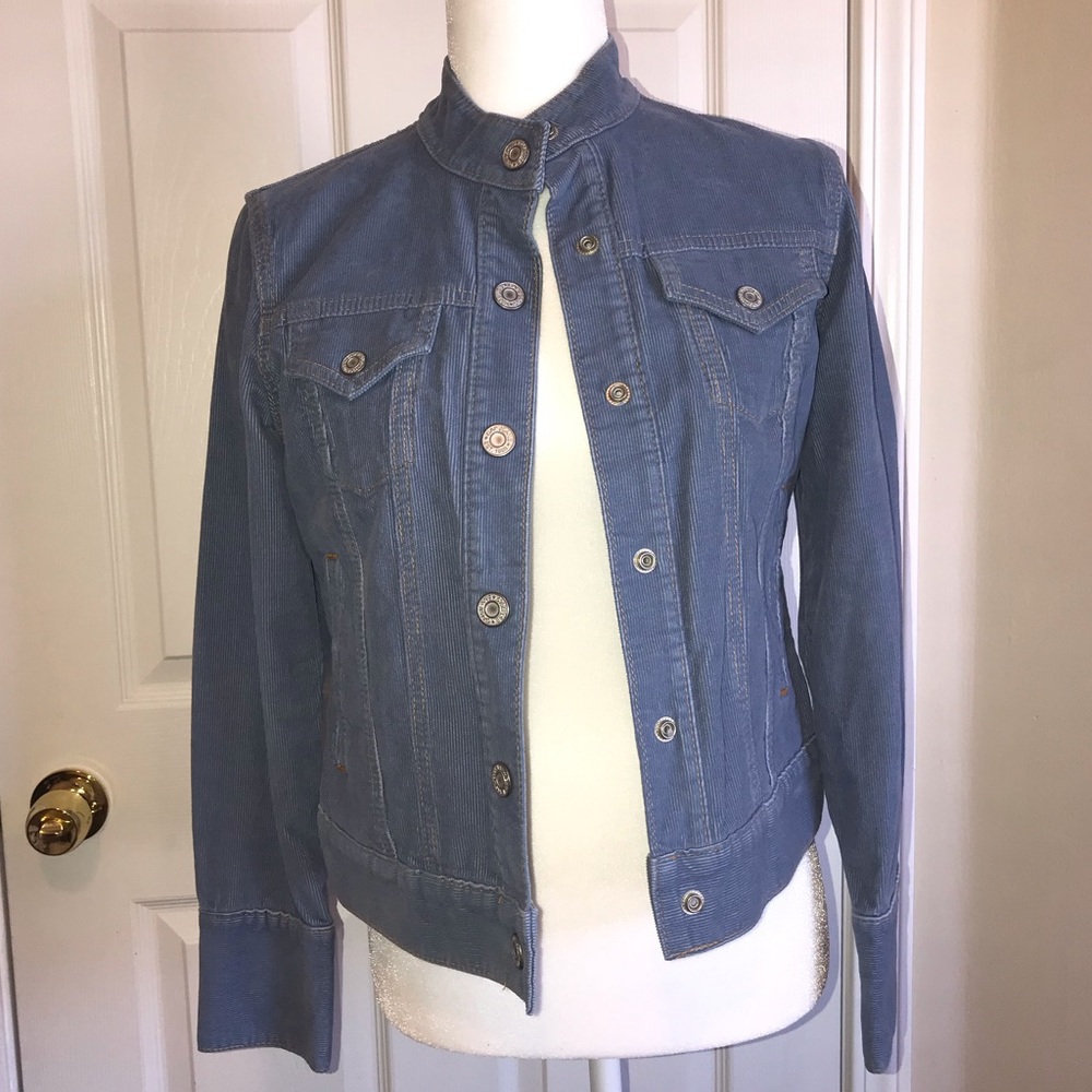 GAP stretch baby blue corduroy button down jacket